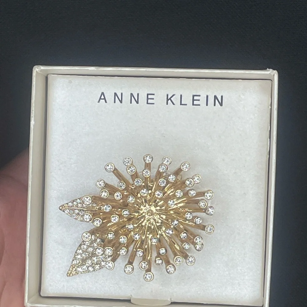 Anne Klein Gold and Silver Floral Brooch